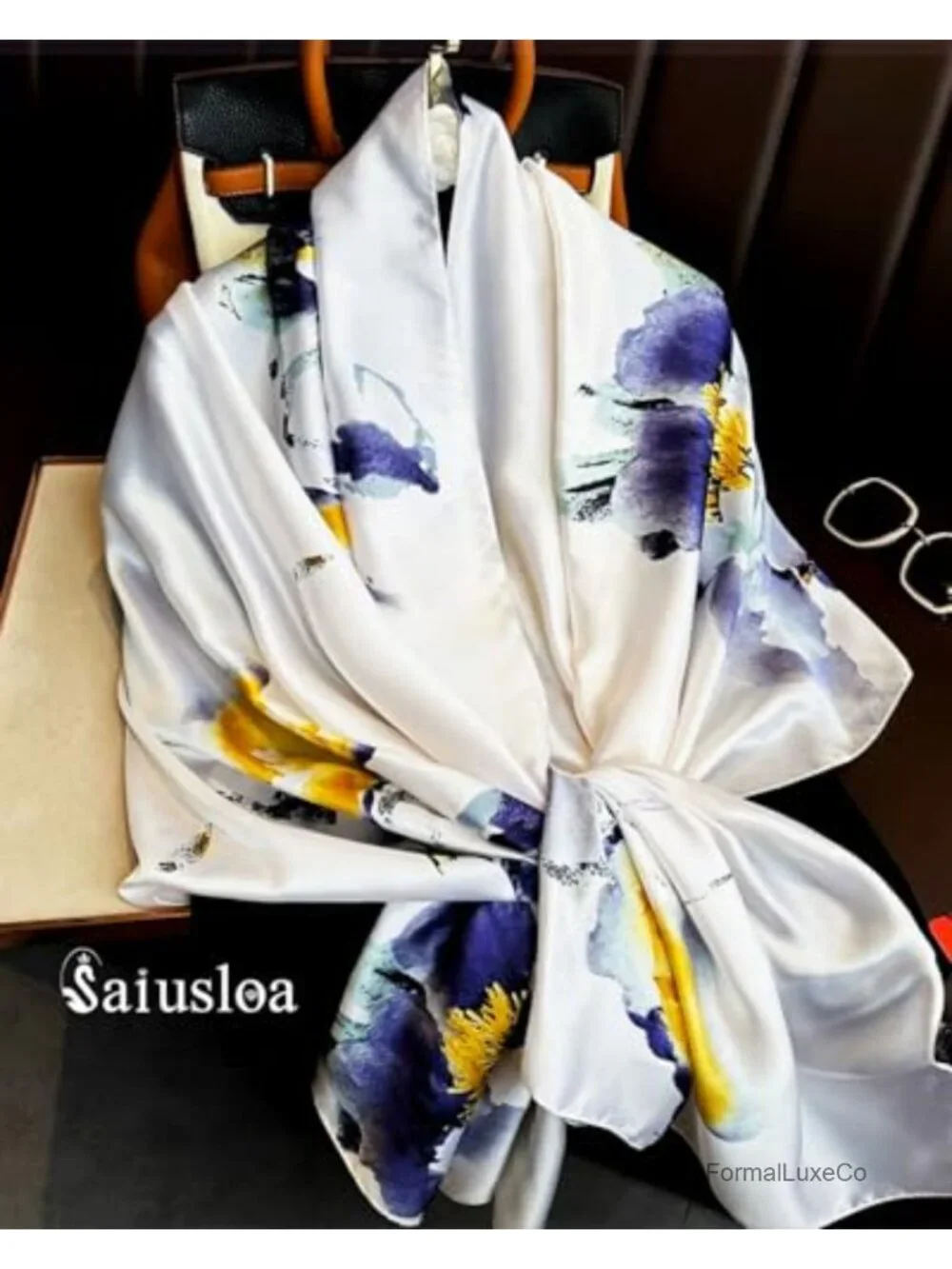 Long Silky Satin Scarf Shawl Wrap Dressy Lightweight for Women